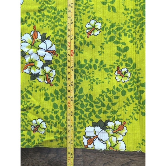 Vtg Sunbabies Hawaiian Lime Green Floral Hibiscus Sleeveless Dress Sz S/M READ - Picture 8 of 9